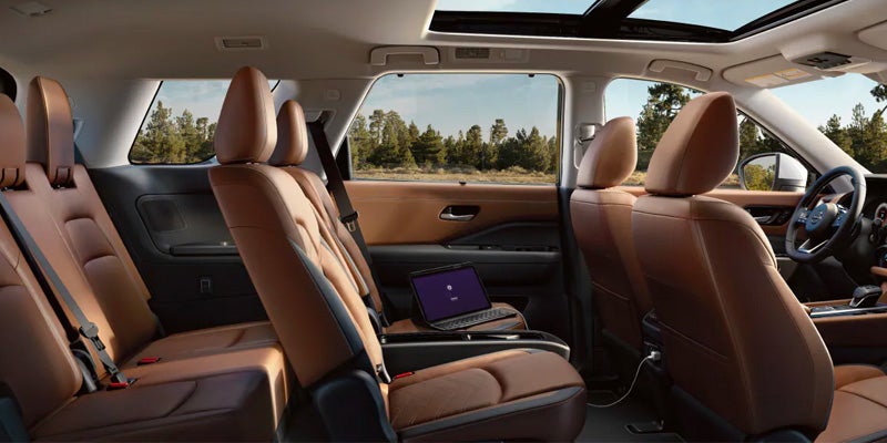 The interior of the 2025 Nissan Pathfinder in Pompano Beach, FL